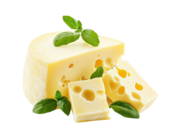 Savoring the aroma of fresh cheese adorned with basil leaves on a pristine background png