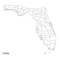 Florida Outline Map High-Quality for Prints, and Digital Use vector