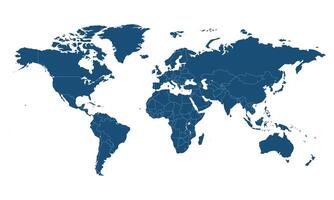 World Map Fill Simplified Global Design vector