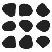 Black Blob Shapes Set Modern Abstract Design Elements vector
