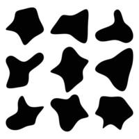 Collection of Black Blob Shapes Modern Abstract Design Elements vector
