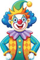 Cartoon clown smiling and posing with hands on hips vector