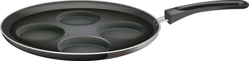 An illustration of a frying pan with four eggs in it vector