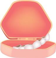 A tooth in a case with a toothbrush vector
