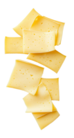 Square cheese slices arranged for sandwiches or snacks png