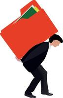 A man carrying a folder with a red folder vector