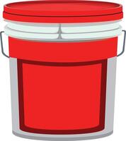 A red bucket with a lid on a white background vector