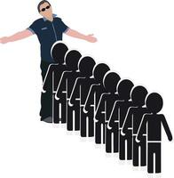 A man standing in front of a group of people vector
