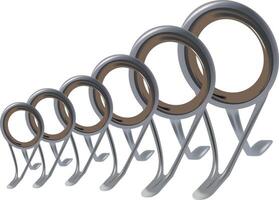 A set of five metal hooks with a circular ring vector
