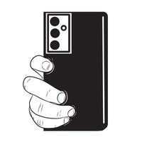 frameless smartphone held by man isolated vector