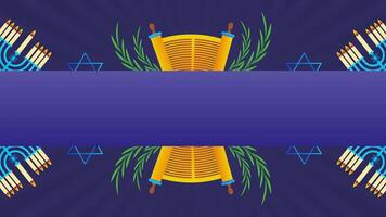 Happy Hanukkah Animated Horisontal Background with Copyspace video