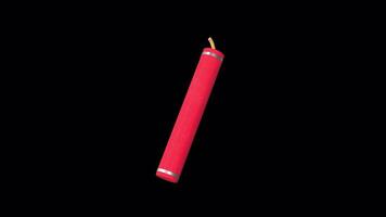 Dynamite 3D Icon Rotating on a Transparent Background. Seamless Loop. Explosive. 4K video