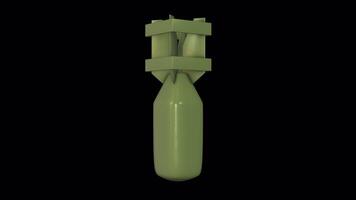 Nuclear Bomb Rotating on a Transparent Background. Seamless Loop. Nuke 3D. 4K video