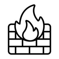 Simple Firewall icon. The icon can be used for websites, print templates, presentation templates, illustrations, etc vector