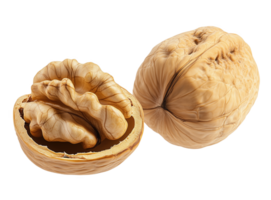 Natural beauty revealed in an open walnut shell showcasing its intricate design png