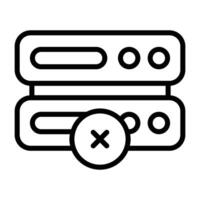 Simple Server Down icon. The icon can be used for websites, print templates, presentation templates, illustrations, etc vector