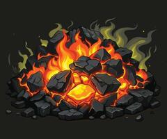 carbon or glowing charcoal vector