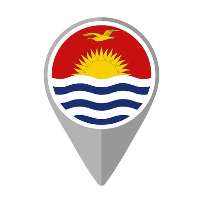 Kiribati Flag on Location Pin