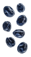 Floating blue plums soaring through the crisp air in an artistic display of vivid color png