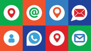 Contact us icon set.Contact and Communication Icons.Set of Communication icon.Set of Socia vector