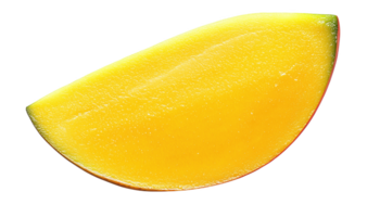 Vibrant slice of ripe mango displayed from above png