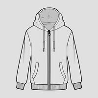 a drawing of a half - zip jacket with a zipper vector