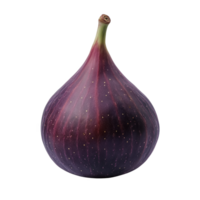 A ripe purple fig glistening with dew in a serene morning light on a pristine background png