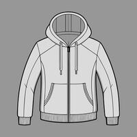 a drawing of a half - zip jacket with a zipper vector