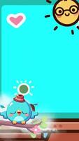 Cute birds frame with copy space, 2d looping animation video