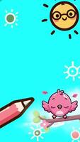 Cute birds frame with copy space, 2d looping animation video