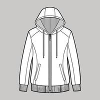 a drawing of a half - zip jacket with a zipper vector