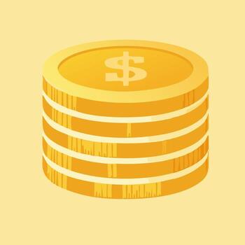 Simple Coin Stack Icon vector
