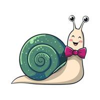 snail wearing a little bowtie vector