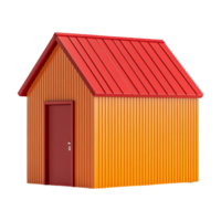 A small orange and red house with a red roof png