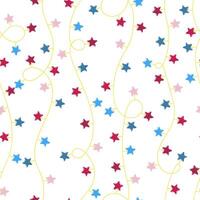 Modern colorful seamless background with illustrations of twinkle lights Christmas decorations vector