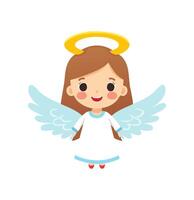 Cute Angel Girl Silhouettes Illustration Decorative Winged