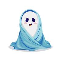 Sleepy Ghost Wrapped in a Blanket vector