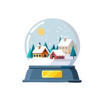 Baby Snow Globe with Tiny Village vector