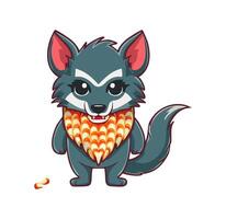 Tiny Werewolf with a Caramel Corn Beard vector