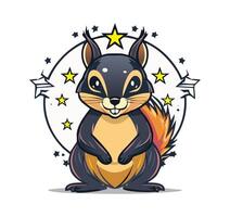 Assassin Squirrel with Throwing Stars vector