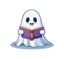 Cozy Ghost Reading a Spellbook vector