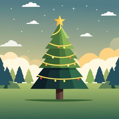 Christmas Tree with Twinkling Lights