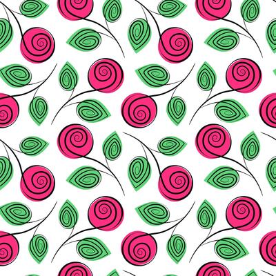 Abstract Roses Seamless Pattern in trendy spring colors. Floral background texture or wallpaper idea. Isolated illustration Wrapping, wallpaper or web promo, greeting card, leaflet, banner, tag
