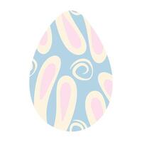 Easter egg patterned bunny ears abstract hand drawn ornament. Easter greeting design element idea. Isolated illustration Cards, poster, banner, leaflets, price tag, label, booklet or web promo vector