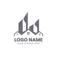 A house logo with a gray background vector