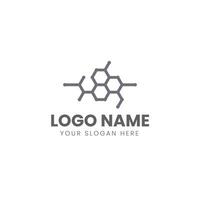 A logo design for a company that is made up of a molecule vector