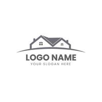 A house logo with a roof and a roof on it vector