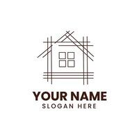 A house logo with a roof and a window vector