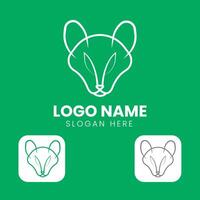 A fox logo with a green background vector