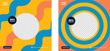 Three different posters with different colors and shapes vector